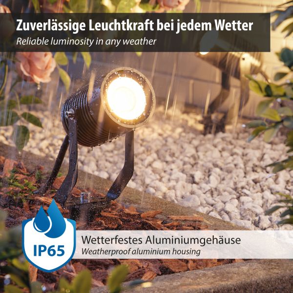 Gartenstrahler SHINGA mit Erdspieß für außen, IP65, Stecker (Farbe, Leuchtmittel wählbar) Rabatte dieses Monats