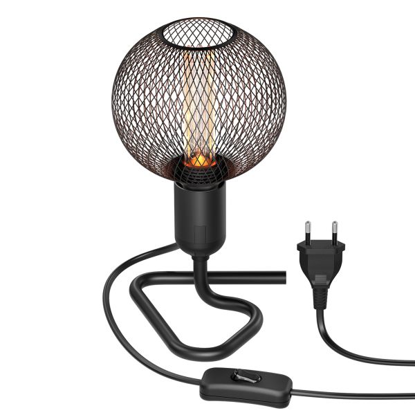 Tischlampe TRIN Lampen-Fassung Triangle Dreieck-Fuß, inkl. E27 LED, G120, extra warmweiß, 4W, 220lm
