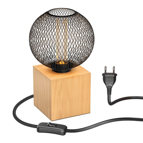 Tischlampe HITO, Holz massiv, eckig, inkl. E27 LED, G120, extra warmweiß, 4W, 220lm