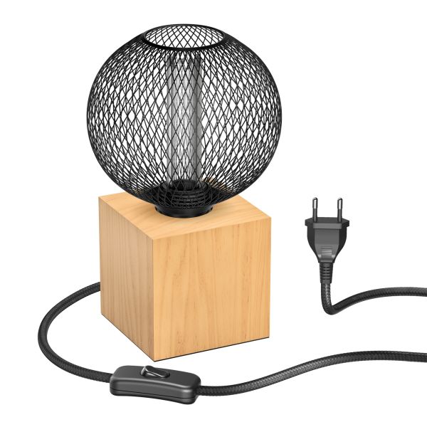 Tischlampe HITO, Holz massiv, eckig, inkl. E27 LED, G120, extra warmweiß, 4W, 220lm Schlussverkauf