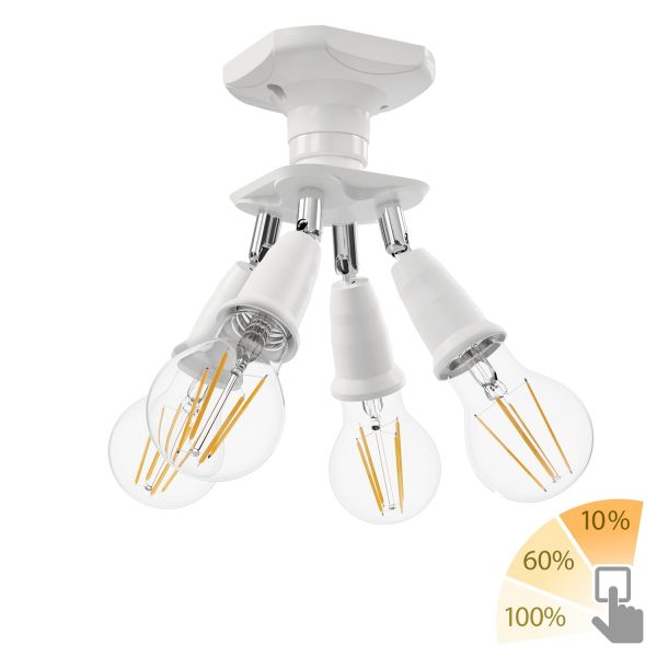 LED Deckenleuchte Elektra 4-flammig (Leuchtmittel wählbar)