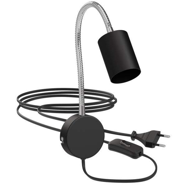 Leselampe WAIKA mit Schwanenhals, Stecker, Schalter schwarz matt, inkl. Smart Home RGBW GU10 LED Lampe, 5,41W, 473lm Black Friday