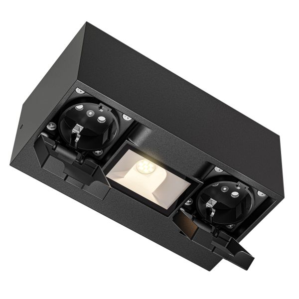 Wandsteckdose WAST für außen, IP44, 2-fach, anthrazit, inkl. LED Downlight, 430lm, warmweiß Heißer Verkauf
