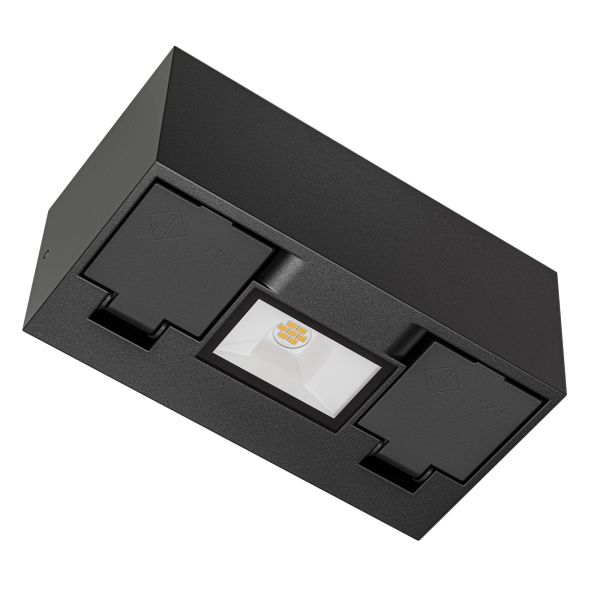 Wandsteckdose WAST für außen, IP44, 2-fach, anthrazit, inkl. LED Downlight, 430lm, warmweiß Heißer Verkauf