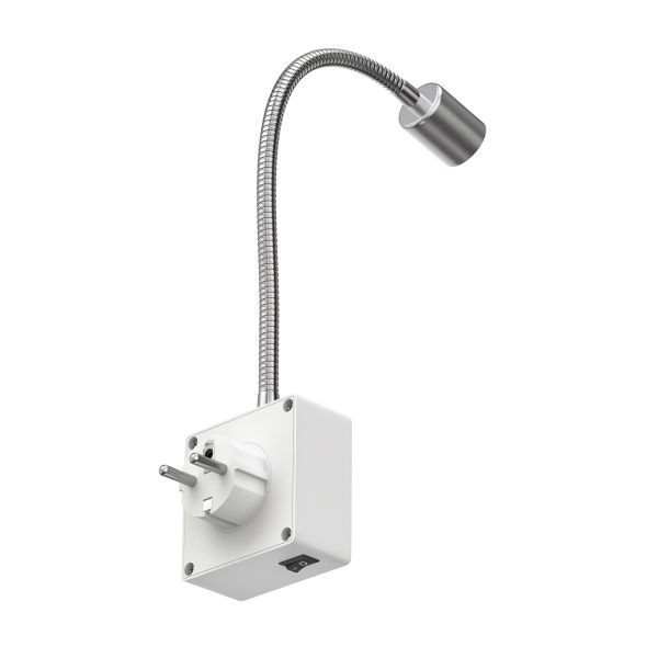 Steckdosenlampe LESCH Leselampe, chrom/weiß inkl. Smart Home GU10 LED Lampe 5,5W, 473lm Top Angebot