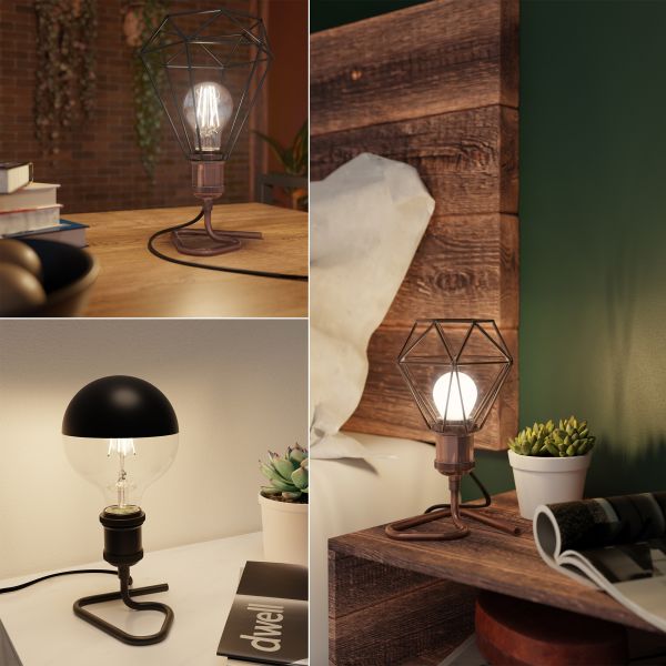 Tischlampe RETRA, Schalter, E27 Fassung, Käfig-Schirm (Farbe, Leuchtmittel wählbar) Zeitlich begrenztes Angebot