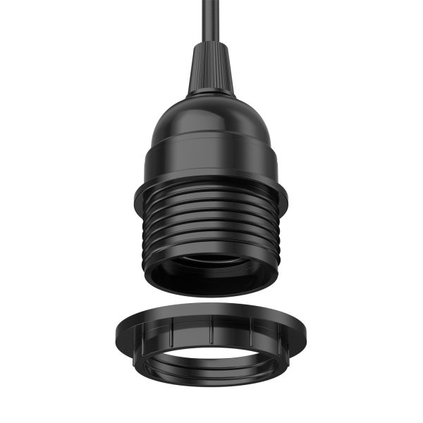 Kabel LEKA mit Stecker, Schalter und E27 Fassung, schwarz, 3m, inkl. Smart Home RGBW LED Lampe, 8,89W, 892lm Räumungsverkauf