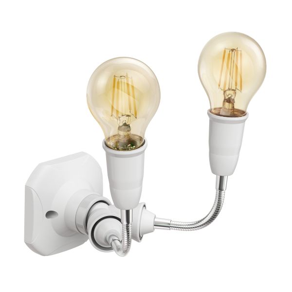 Wand-Leuchte Elektra, eckig, mit Schwanenhals zweiflammig, inkl. E27 LED Lampe gold warm-weiß je 471lm Tägliche Deals