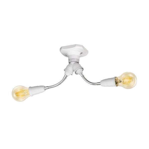 Wand-Leuchte Elektra, eckig, mit Schwanenhals zweiflammig, inkl. E27 LED Lampe gold warm-weiß je 471lm Tägliche Deals