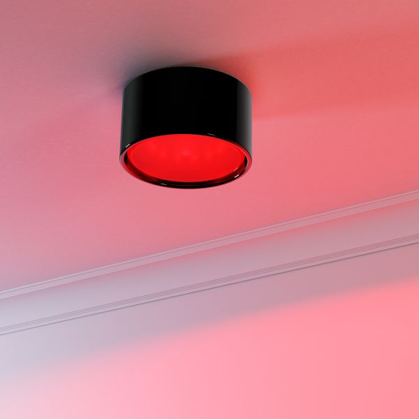 GX53 Porzellan Aufbauleuchte KLU rund 91mm Ø + smarte LED-Lampe Alexa, dimmbar, Farbtemperatur steuerbar (Farbe, Leuchtmittel wählbar) VIP-Rabatte