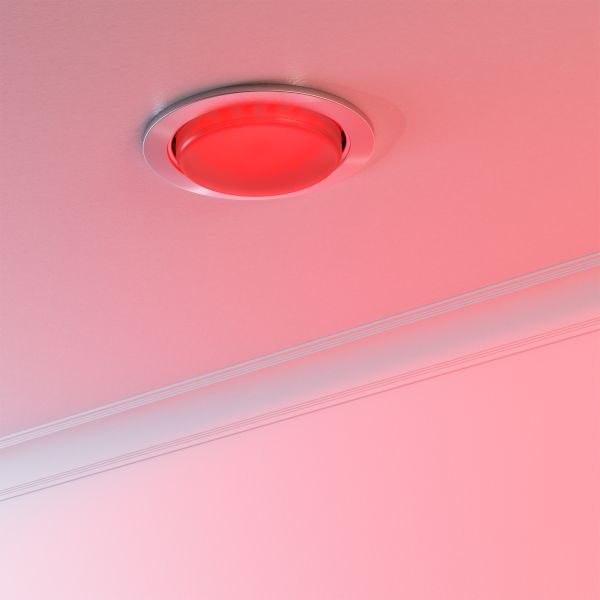 Einbaustrahler Zobe flach rund + smarte LED-Lampe Alexa, dimmbar, Farbtemperatur steuerbar, 107mm Ø Loch 90mm Ø (Farbe, Leuchtmittel wählbar) Wochenangebot