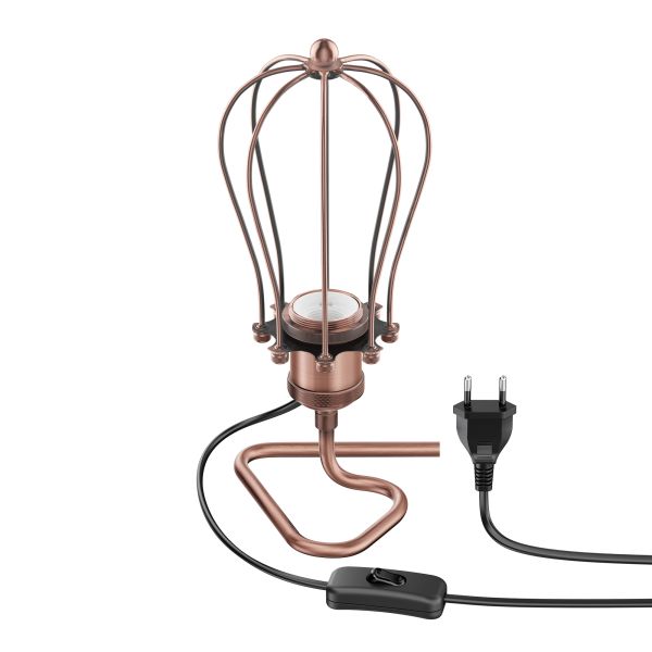 Tischlampe RETRA, Schalter, E27 Fassung, Käfig-Schirm (Farbe wählbar)