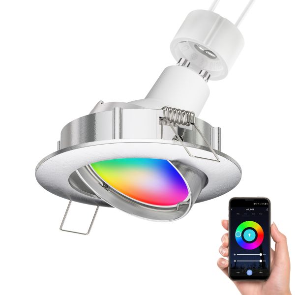 Deckeneinbaurahmen Circ, rund, schwenkbar, inkl. Smart Home RGBW (Farbe wählbar)