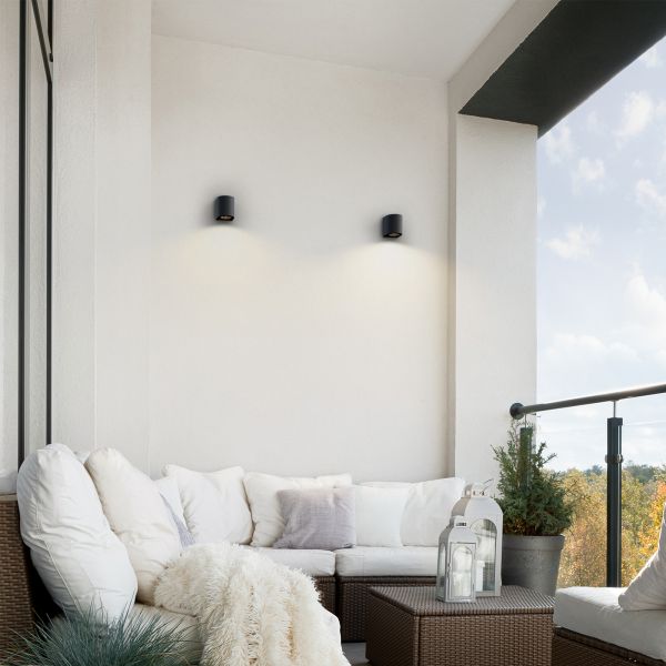 Wandleuchte ALSE Downlight für außen, Aluminium, rund, inkl. Smart Home RGBW GU10 LED Lampe, 5,41W, 473lm (Farbe wählbar) Blitzverkäufe