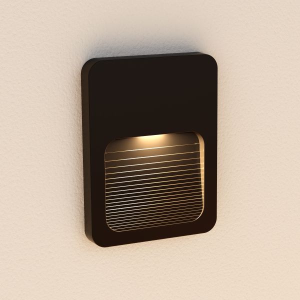 LED Wandleuchte / Treppenlicht STUFO für außen, IP44, flach, Downlight, eckig (Farbe, Lichtfarbe wählbar) Online Outlet