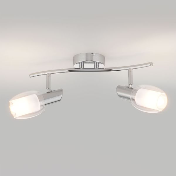 Deckenleuchte ELERA, zweiflammig inkl. LED E14 Lampe, chrom matt (Leuchtmittel wählbar) Blitzangebot