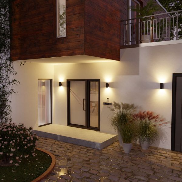 Wandleuchte BIDO für außen, Aluminium, IP44, GX53 Up & Downlight (Leuchtmittel, Farbe wählbar) Bis zu 55% Rabatt