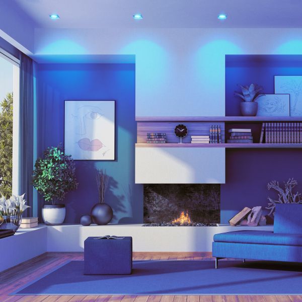 Deckeneinbaustrahler RIR Einbaurahmen eckig schwenkbar, inkl. Smart Home RGBW GU10 LED Lampe, 5,41W, 473lm (Farbe wählbar) Clearance-Verkauf