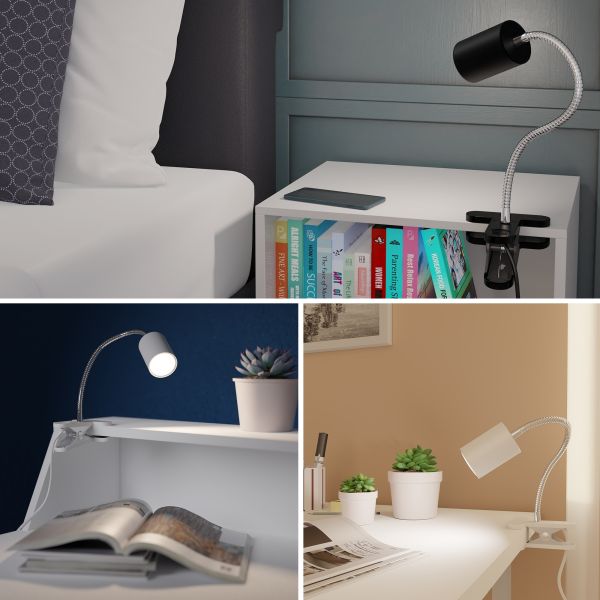 Klemmleuchte WAIKA mit Schwanenhals und Schalter, inkl. Smart Home RGBW GU10 LED Lampe, 5,41W, 473lm (Farbe wählbar) Black Friday Preise