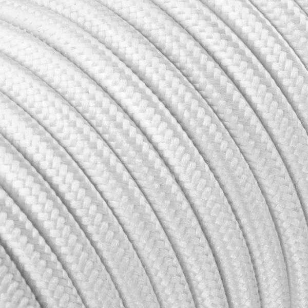 Käfig-Leuchte, weiß, 155mm Ø, Textilkabel LEKA, weiß, Stecker, Schalter und E27 Fassung, 3m 50% Rabatt für begrenzte Zeit