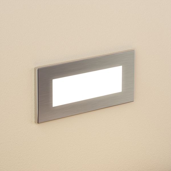 LED Treppenlicht / Wandeinbauleuchte für innen und außen, eckig, edelstahl, 123 x 60mm (Lichtfarbe wählbar) 2025