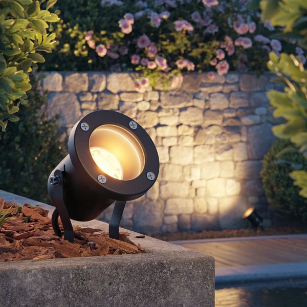 Gartenstrahler KUK mit Erdspieß für außen, Edelstahl (Farbe, Leuchtmittel, Set Vorschaltgerät wählbar) im Angebot