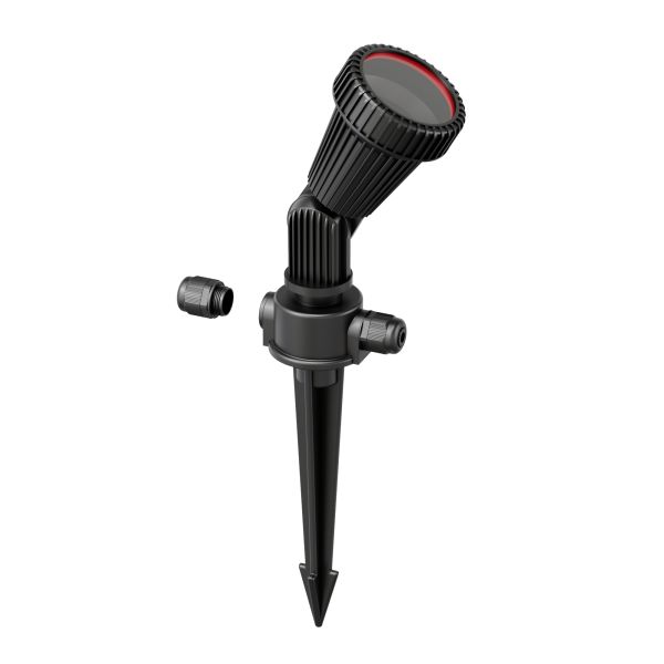 Gartenstrahler mit Erdspieß PIRK für außen, IP44, schwarz, Stecker, GU10 (Set, Leuchtmittel, Mit Kabel wählbar)
