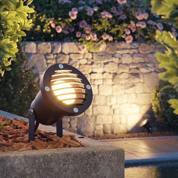 LED Gartenstrahler DUK, Gitter, mit Erdspieß für außen, Aluminium (Farbe, Leuchtmittel wählbar) Großer Ausverkauf