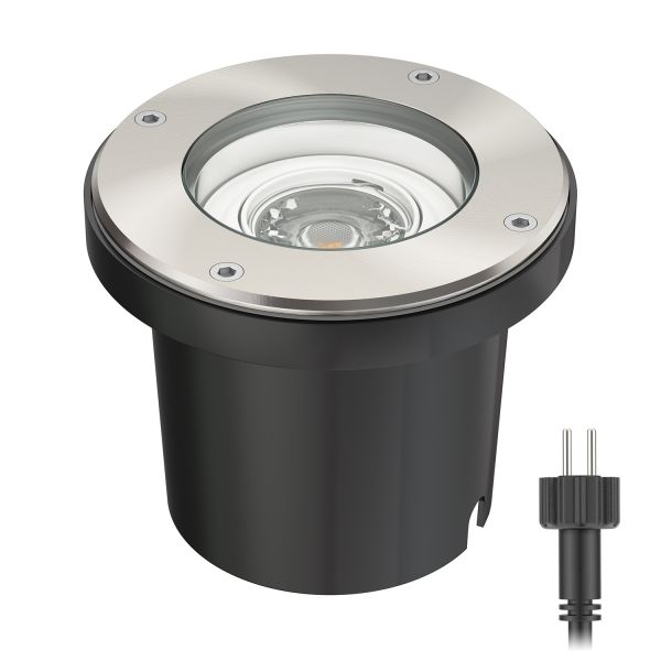 Bodeneinbaustrahler BOS für außen schwenkbar Edelstahl rund IP67 150mm Ø (Leuchtmittel, Set Vorschaltgerät wählbar)