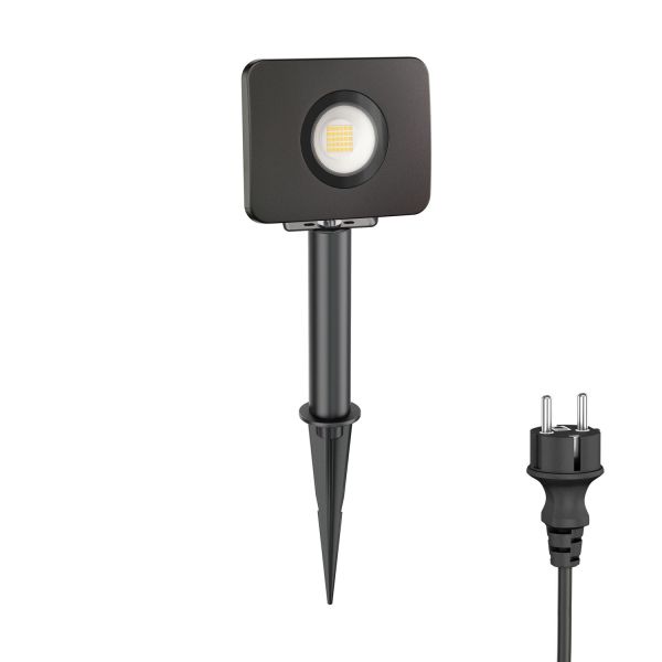 LED Gartenstrahler Wega mit Erdspieß und 15cm Sockel für außen, schwarz, 28,005W, 2361lm, warm-weiß