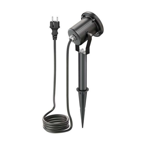 Gartenstrahler mit Erdspieß MIBU für außen Edelstahl, schwarz, inkl. Smart Home RGBW GU10 LED Lampe, 5,41W, 473lm Vatertagsangebot