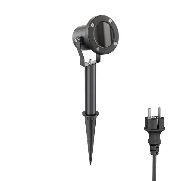 LED Gartenstrahler MIBU mit Erdspieß schwarz für außen, Edelstahl (Leuchtmittel wählbar)
