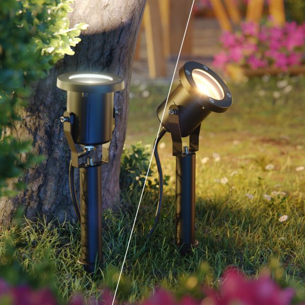 LED Gartenstrahler MIBU mit Erdspieß schwarz für außen, Edelstahl (Leuchtmittel wählbar) Zeitlich begrenztes Angebot