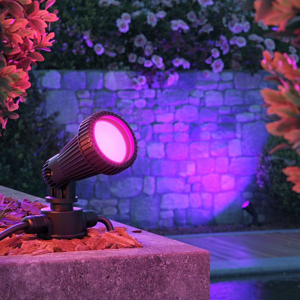 Gartenstrahler mit Erdspieß PIRK, für außen, IP44, schwarz, Stecker, inkl. Smart Home RGBW GU10 LEDs 473lm (Set, Mit Kabel wählbar) Exklusive Angebote