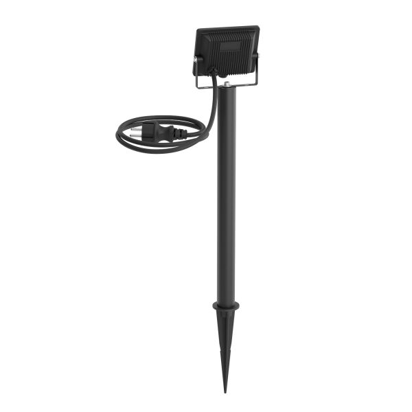 LED Gartenstrahler FLIN mit Erdspieß, 40cm Sockel & Stecker für außen, schwarz, Scheinwerfer, IP66 wasserfest, 10,93W 837lm warm-weiß Blitzangebot