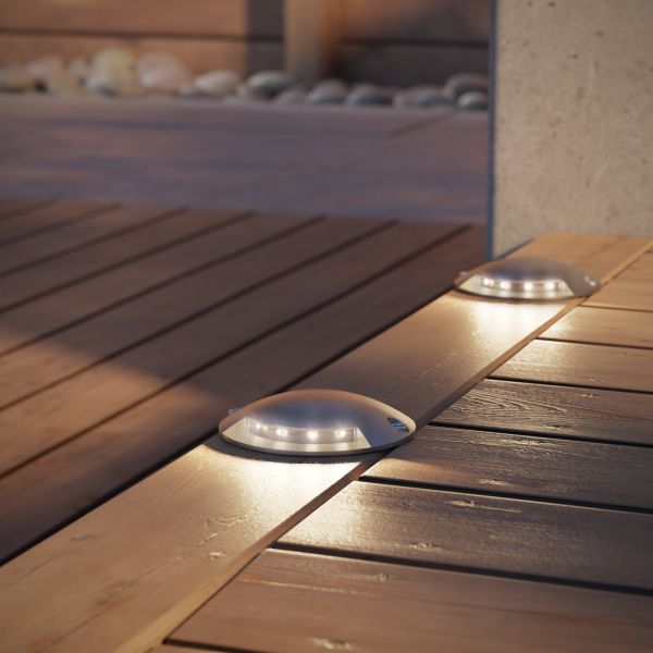 LED Boden-Aufbau-Leuchte Bunda 1-Beam, mit Dämmerungssensor, befahrbar (Farbe, Set, Lichtfarbe wählbar) Saisonale Angebote