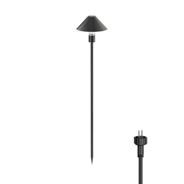 LED Gartenleuchte Hastam schwarz mit Erdspieß für außen IP44 (Lichtfarbe, Set Vorschaltgerät wählbar)