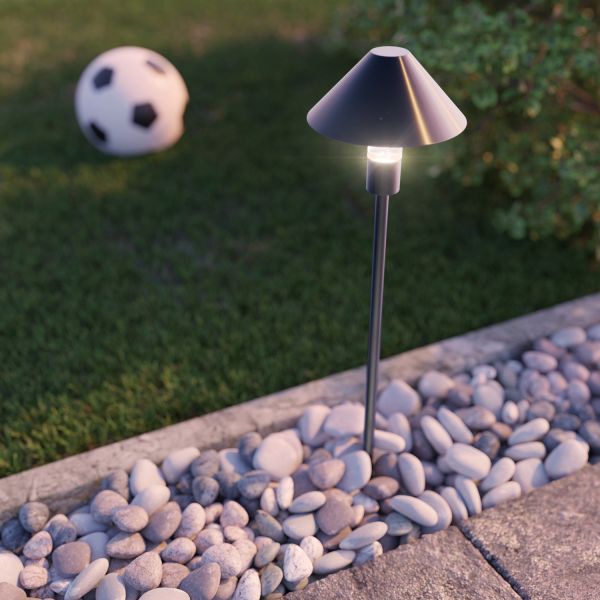 LED Gartenleuchte Hastam schwarz mit Erdspieß für außen IP44 (Lichtfarbe, Set Vorschaltgerät wählbar) Kostenlose Rückgabe