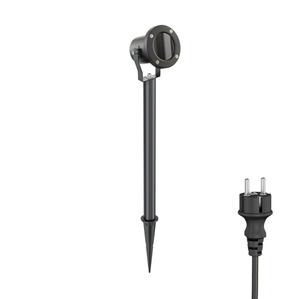 LED Gartenstrahler MIBU schwarz mit Erdspieß für außen Edelstahl (Leuchtmittel wählbar)