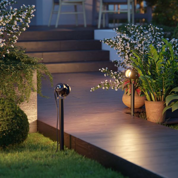 LED Gartenstrahler MIBU schwarz mit Erdspieß für außen Edelstahl (Leuchtmittel wählbar) Nur für heute