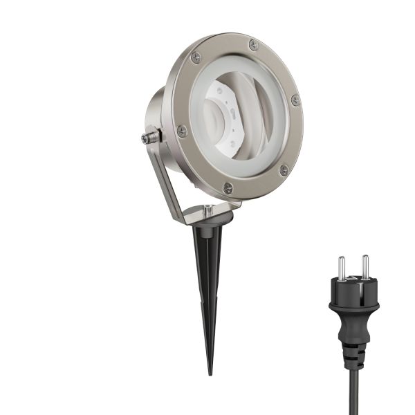 LED Gartenstrahler BULA mit Erdspieß für außen, Edelstahl (Leuchtmittel wählbar)