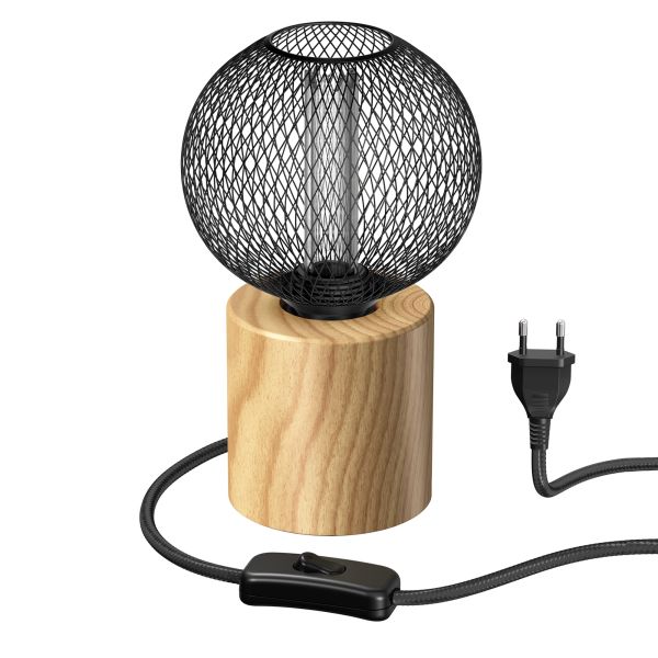 Tischlampe HITO, Holz massiv, rund, inkl. E27 LED, G120, extra warmweiß, 4W, 220lm Clearance-Verkauf