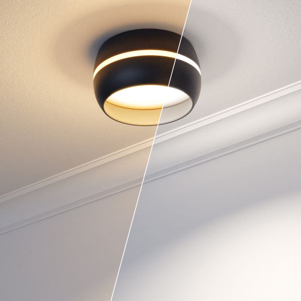 Deckenleuchte / Lampenfassung FUNT, 90mm Ø, inkl smarte LED (Farbe, Leuchtmittel wählbar) Kostenloser Versand international