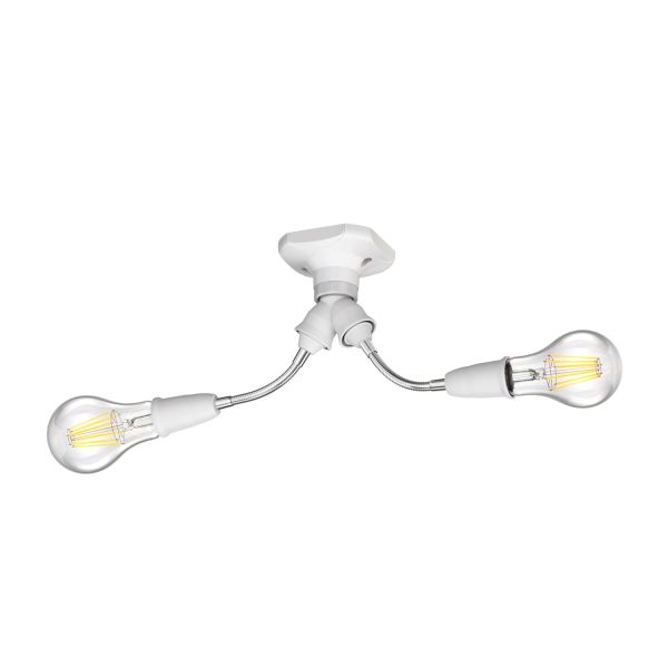 Wand-Leuchte Elektra, eckig, mit Schwanenhals zweiflammig, inkl. 2 E27 LED Lampen warm-weiß, je 1600lm Black Friday Preise