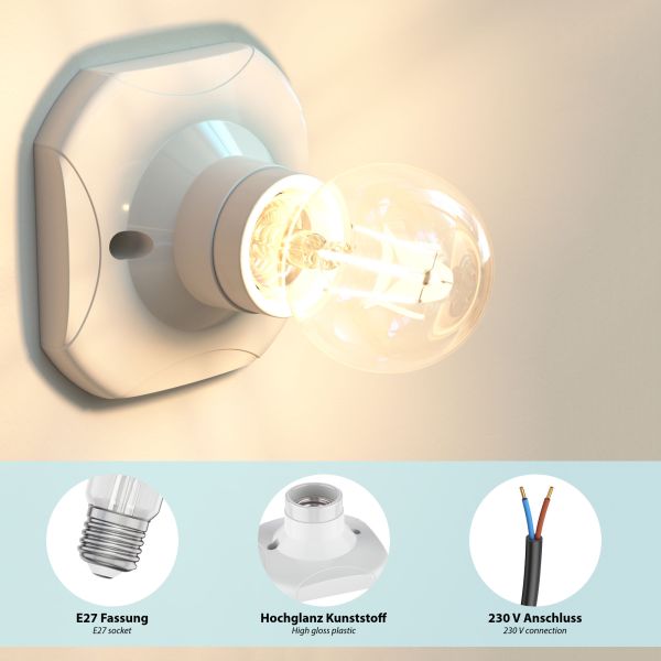 Wand-Leuchte Elektra, eckig, mit Schwanenhals zweiflammig, inkl. 2 E27 LED Lampen warm-weiß, je 1600lm Black Friday Preise