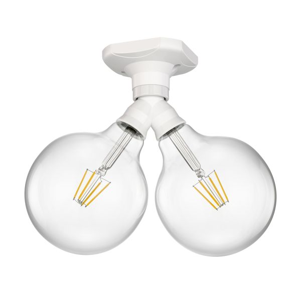 LED Deckenleuchte Elektra 2-flammig eckig inkl. E27 Lampen (Leuchtmittel wählbar)