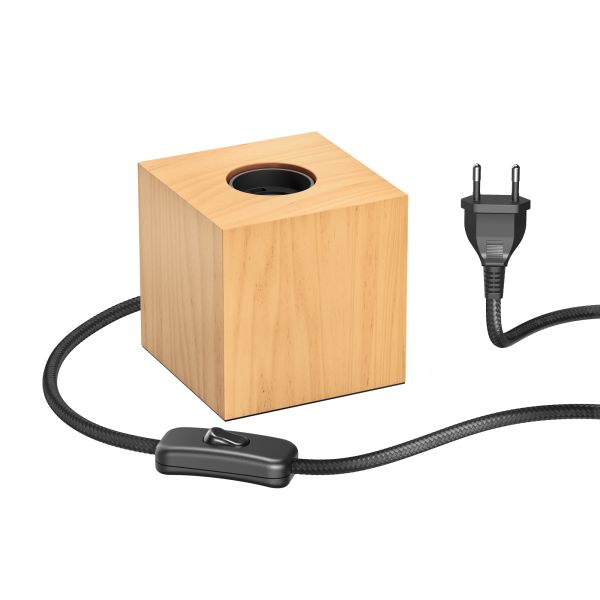 Tischlampe HITO, E27 Fassung, Holz massiv, eckig (Leuchtmittel wählbar)
