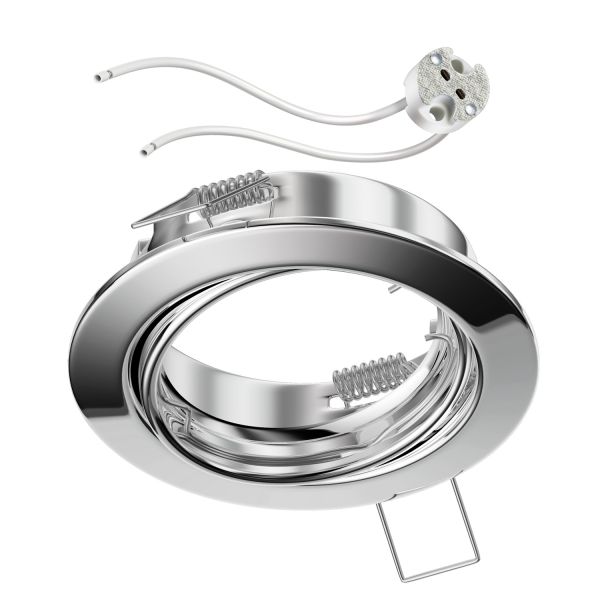 Decken-Einbaurahmen FERE Einbaurahmen, schwenkbar (LED/Halogen/MR16/50mm) inkl. GU5.3 Fassung (Farbe wählbar)
