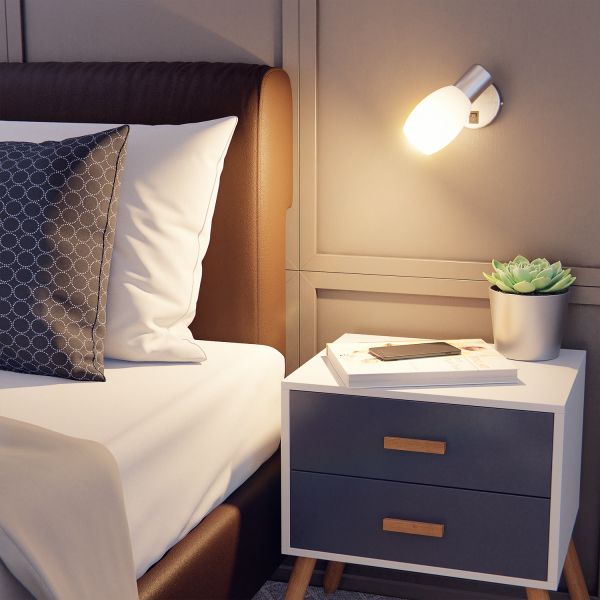 Wand-Leuchte LUPI mit Schalter, einflammig, inkl. Smart Home RGBW E14 LED Lampe, 4,925W, 572lm Fabrikpreis