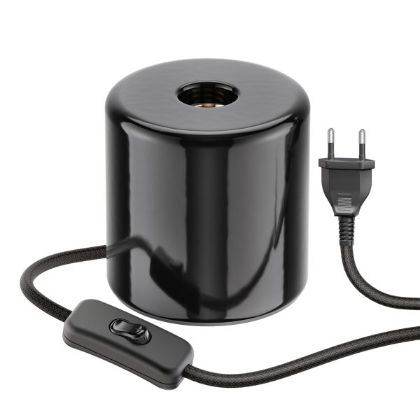 Tischlampe TIPO mit E27 Lampen-Fassung Porzellan rund (Farbe, Leuchtmittel wählbar)